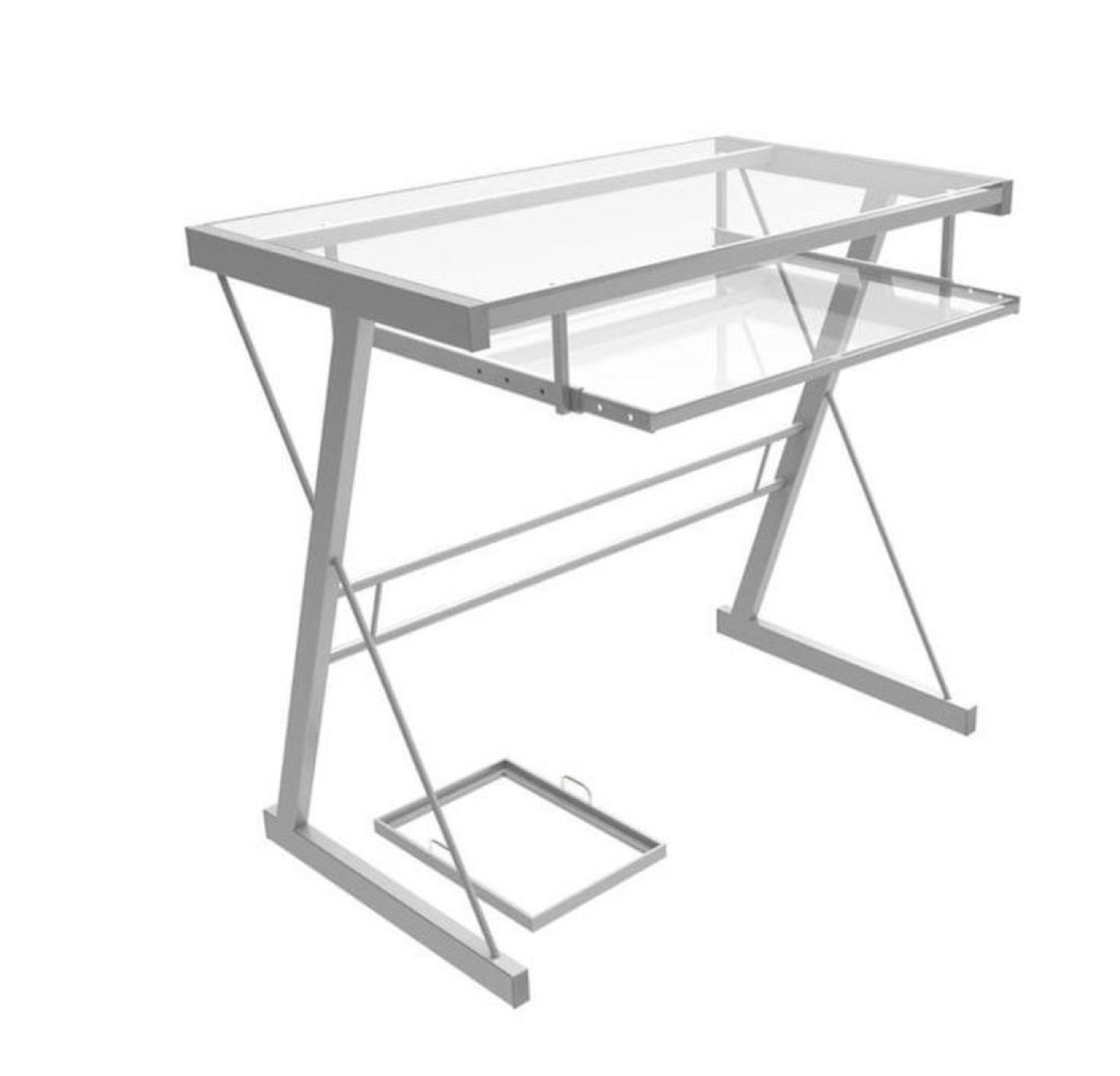 Silver sarisha glass computer desk- brand new still in box - photo 3