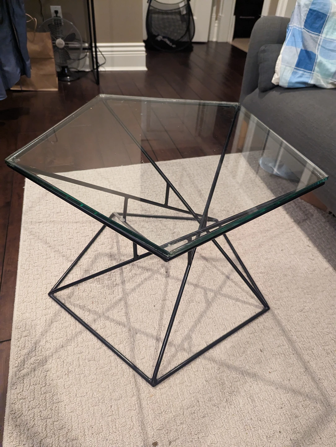Geometric Glass Coffee Table