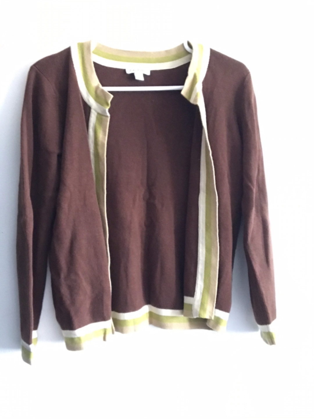 Brown 3/4 sleeve cardigan