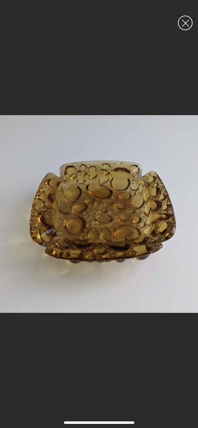 Mid century amber ashtray thumbnail