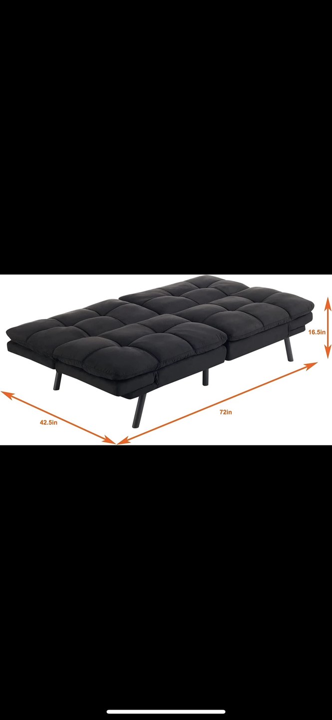 Memory Foam Futon Sofa Bed Couch Sleeper Convertible Foldable - photo 5