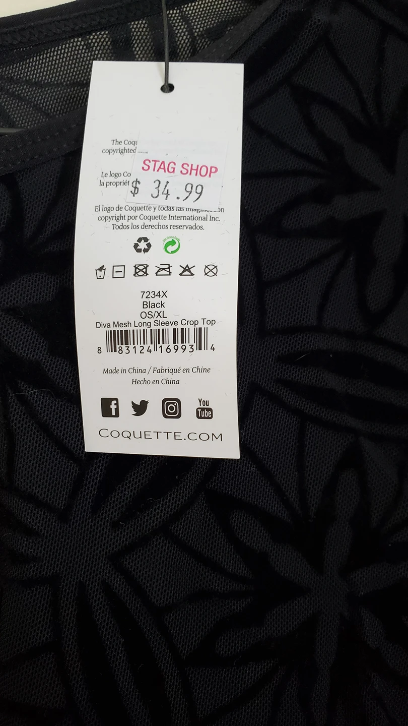 bnwt- 💸StagShop-Geometric Sheer Crop Shirt image indicator(3)