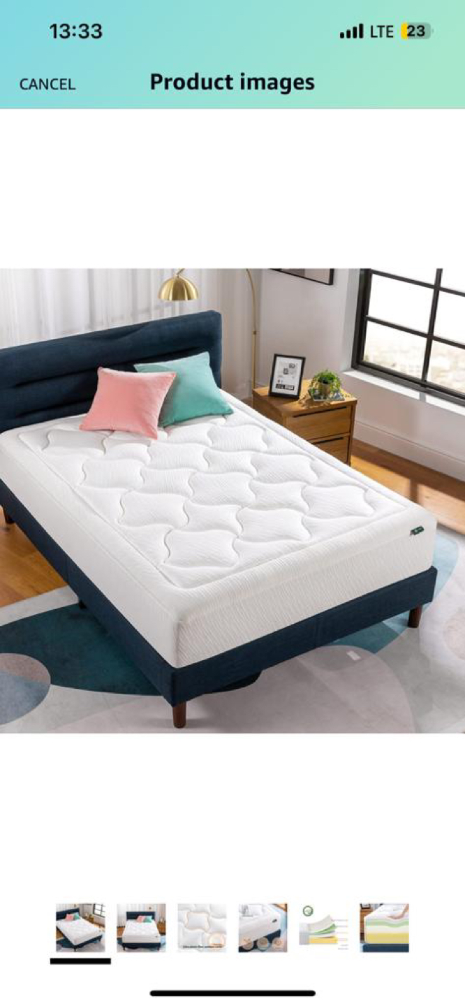 King bed / mattress + metal frame - photo 5