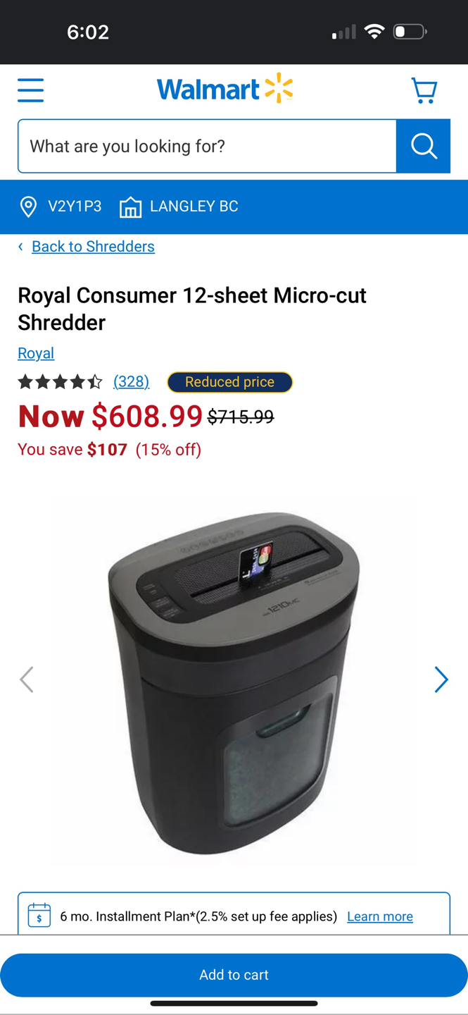 12-sheet Micro-cut Shredder thumbnail