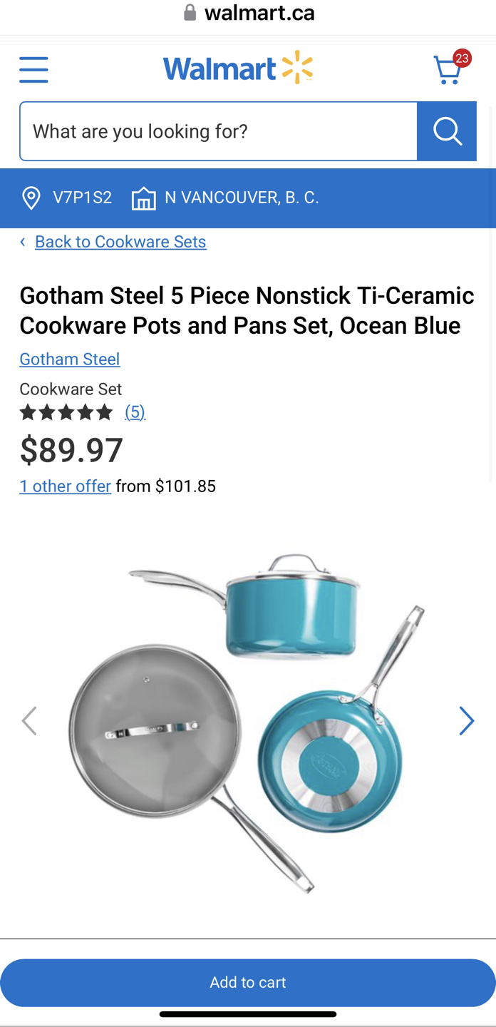 Ocean blue Gotham steel Ti-ceramic panfry NON Toxic