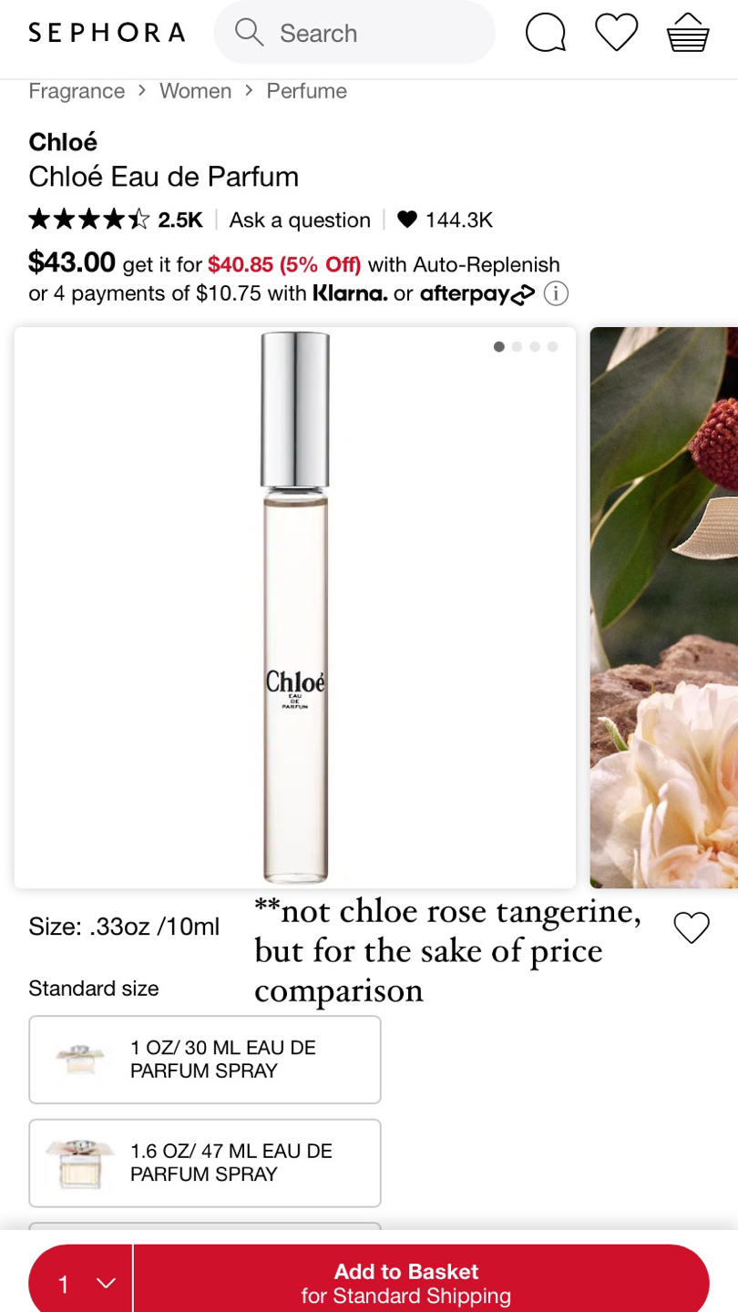 Chloe Rose Tangerine EDT Perfume 10ml BNIB