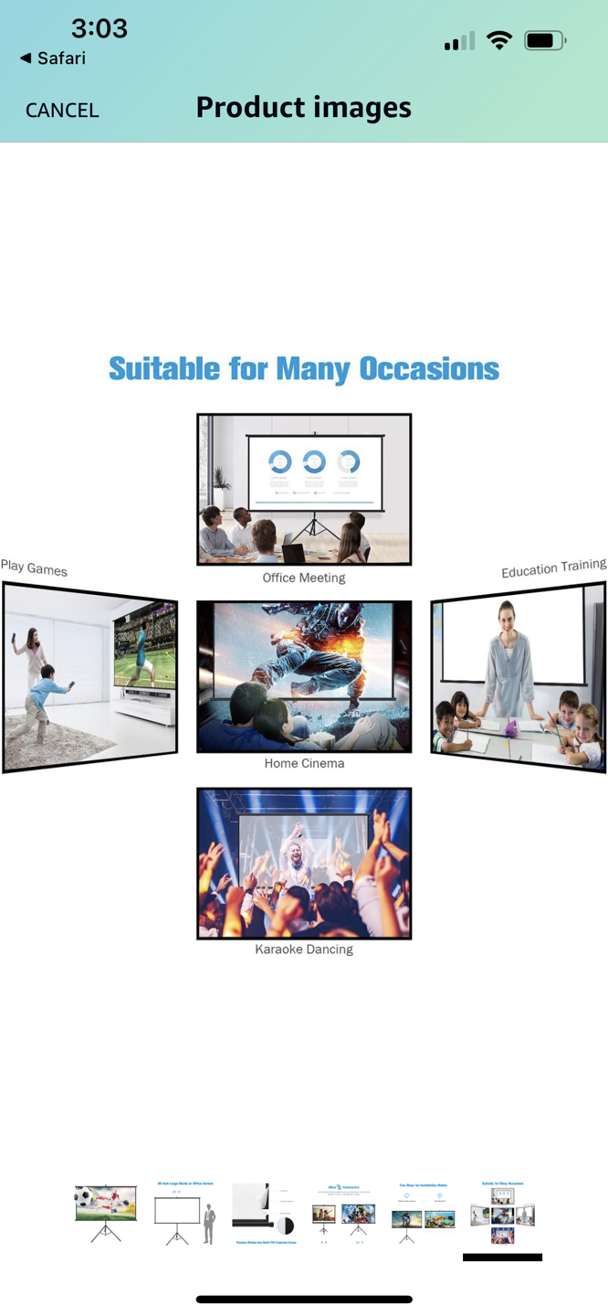 Powerxtra 80inch projector Screen thumbnail