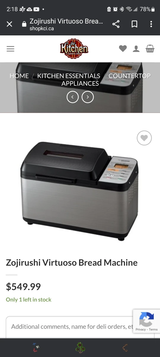 Zojurushi Virtuoso Breadmaker thumbnail