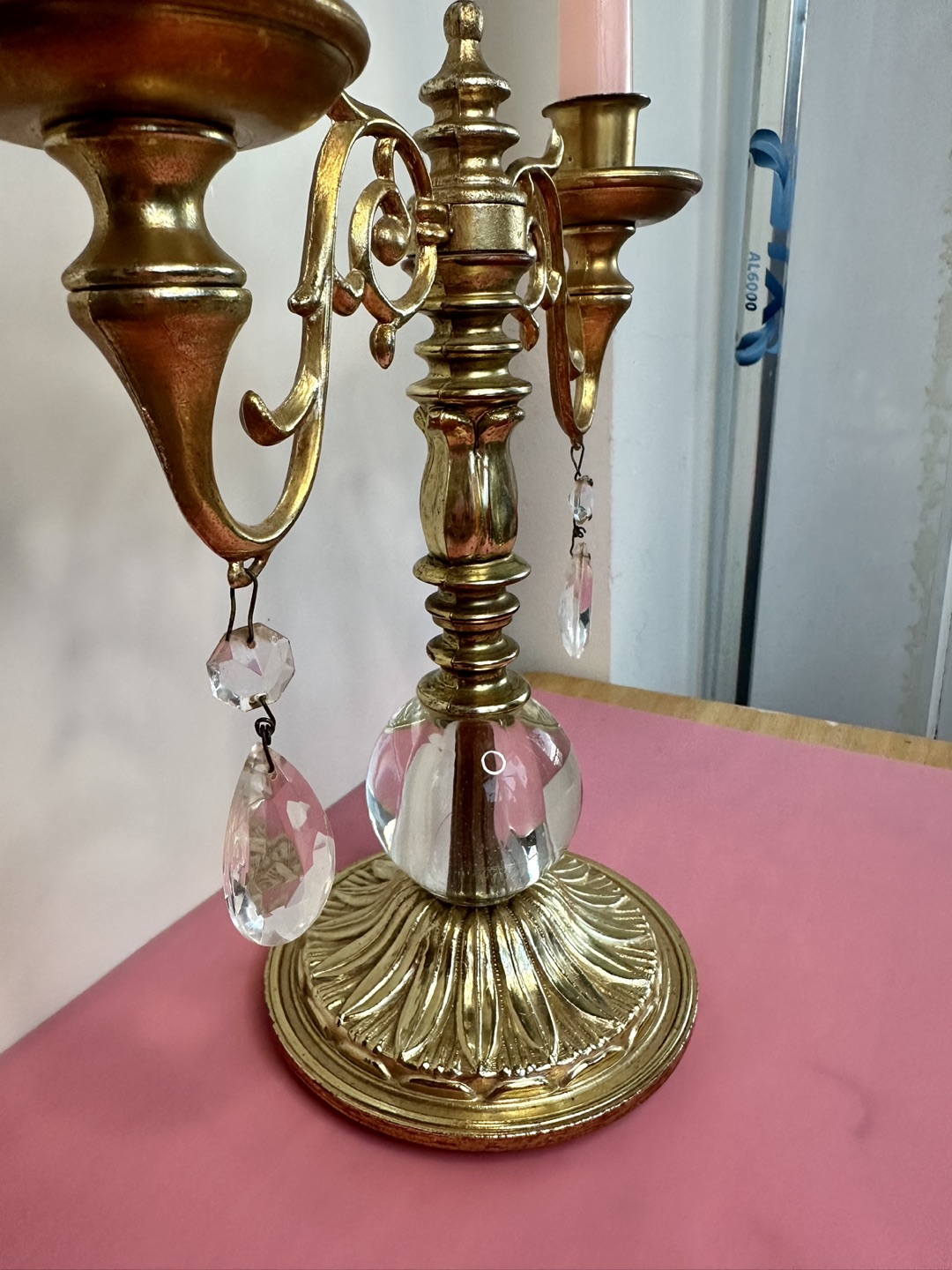 Double Gold Candlestick Holder thumbnail