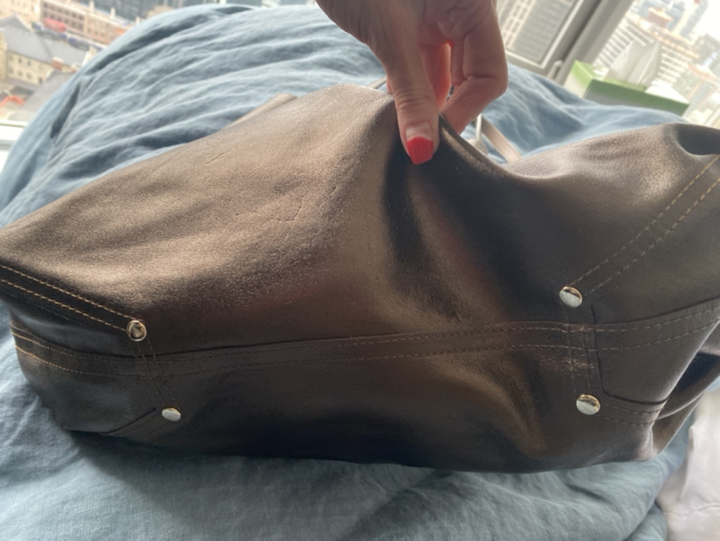 Tiffany reversible,  Leather  and suede Tote /Purse image indicator(5)