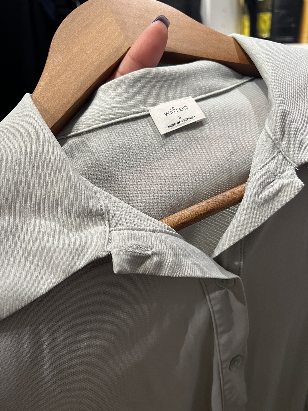 Aritzia - Wilfred Mesh seafoam green blouse shirt - photo 3