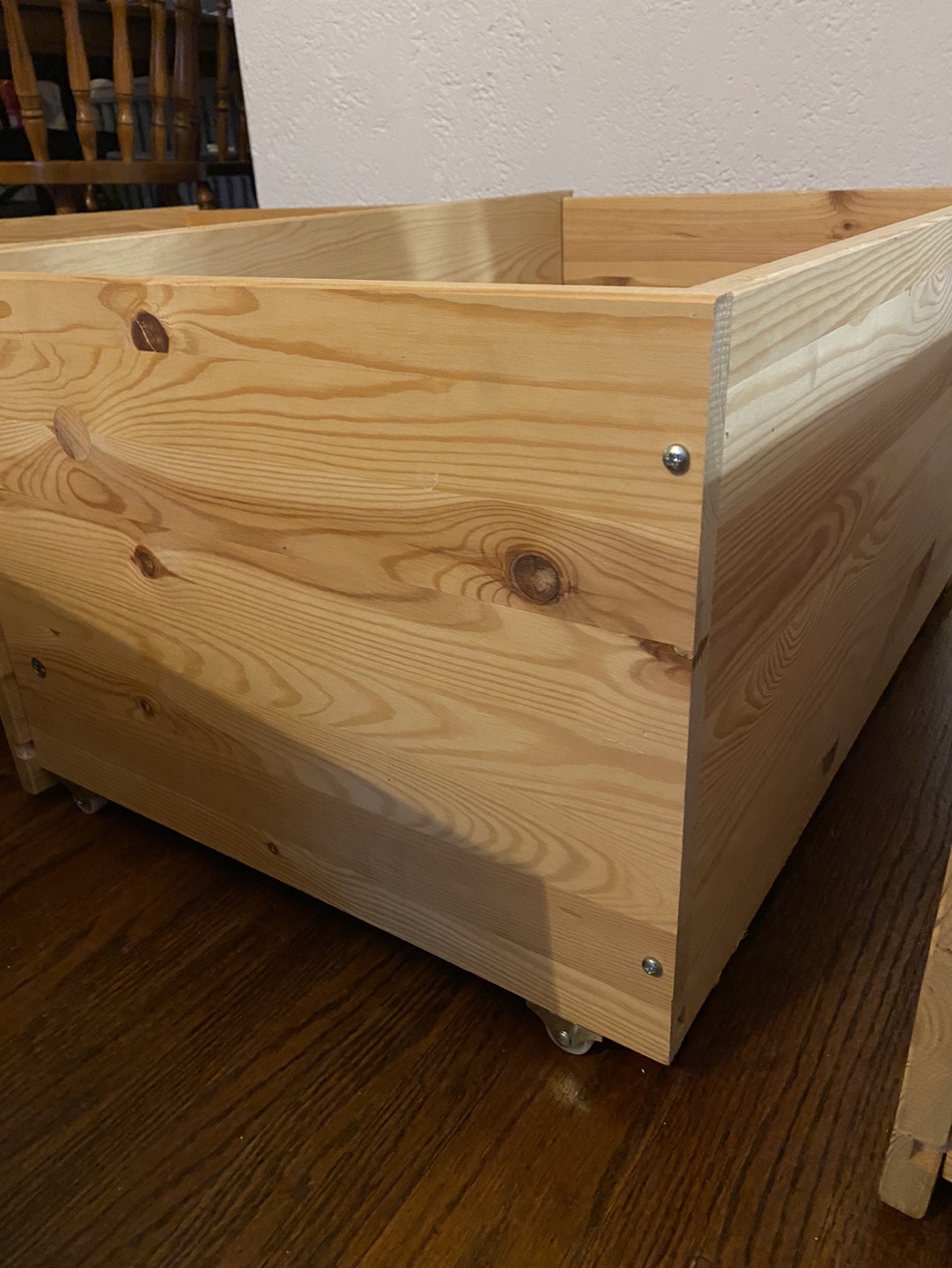 wheeled wooden Big storage box thumbnail