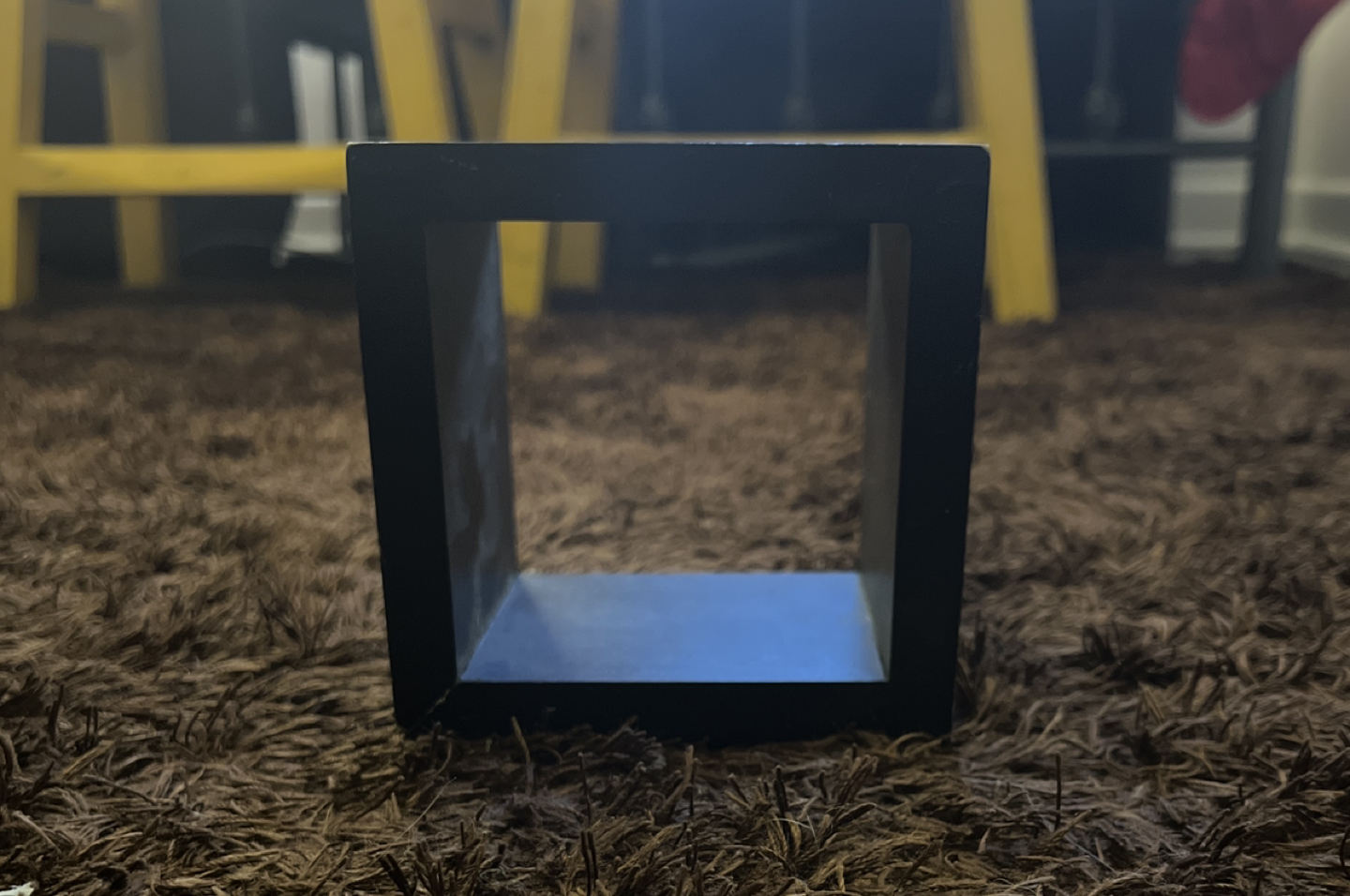 Small Square floating shelf black wood “cube shelf” thumbnail