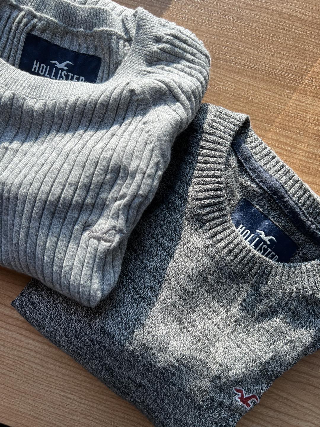 TWO-PACK Hollister Knit Crewneck Sweaters Grey - photo 3