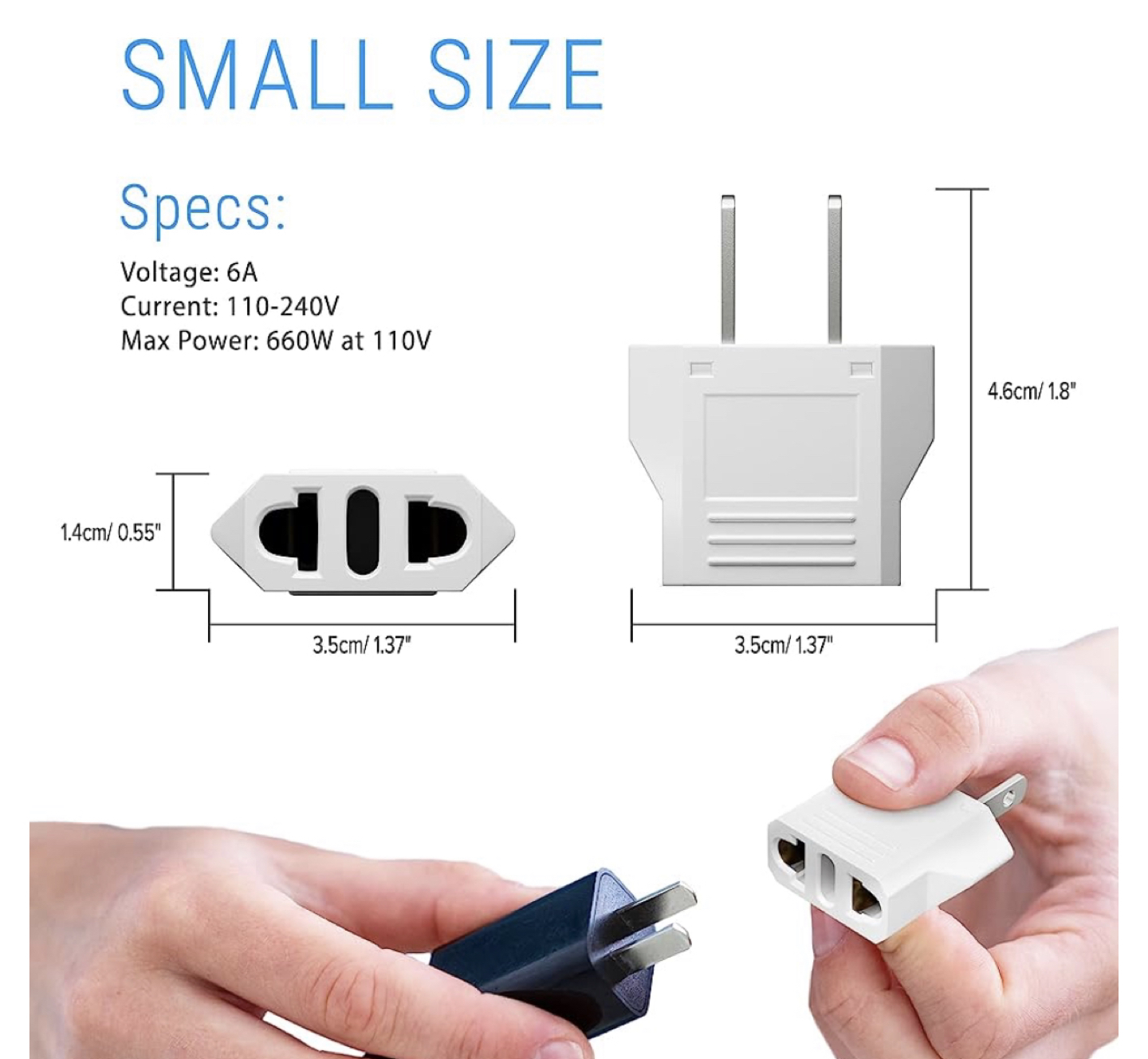 European to American Outlet Plug Adapter
