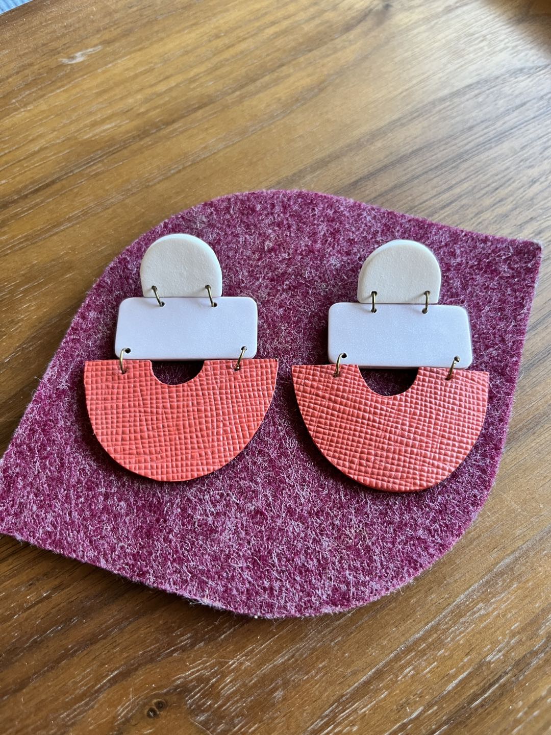 💸 Clay and Leather Earrings thumbnail