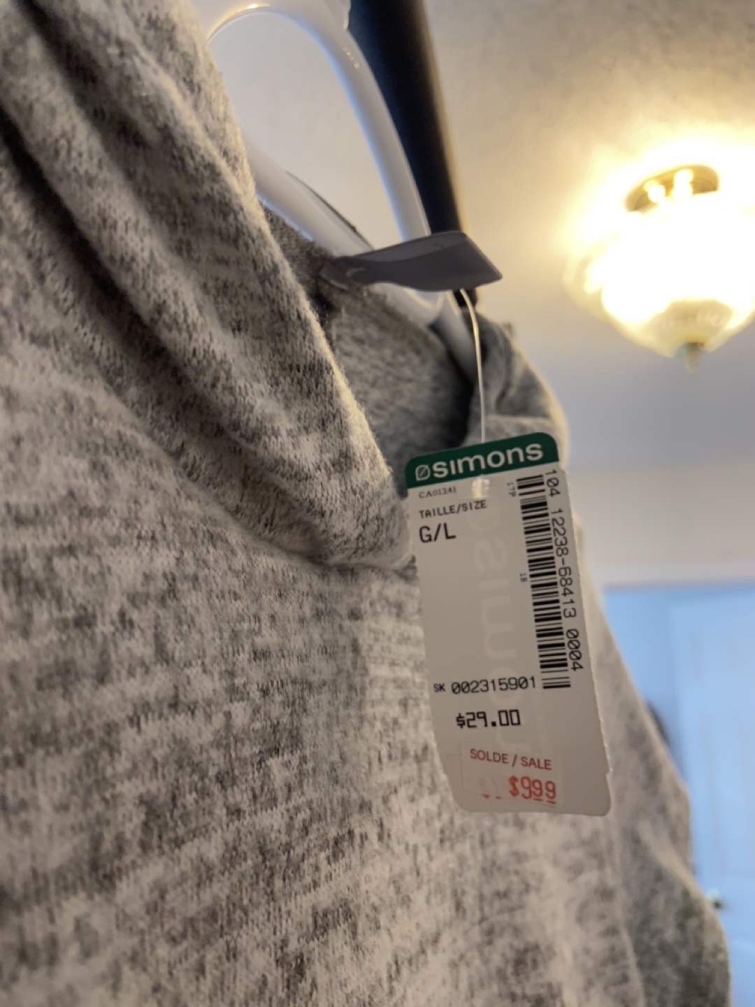 BNWT Simons Sleeveless Light Grey Cropped Hoodie image indicator(4)