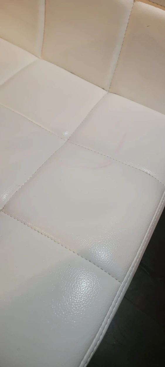 White faux leather chairs thumbnail