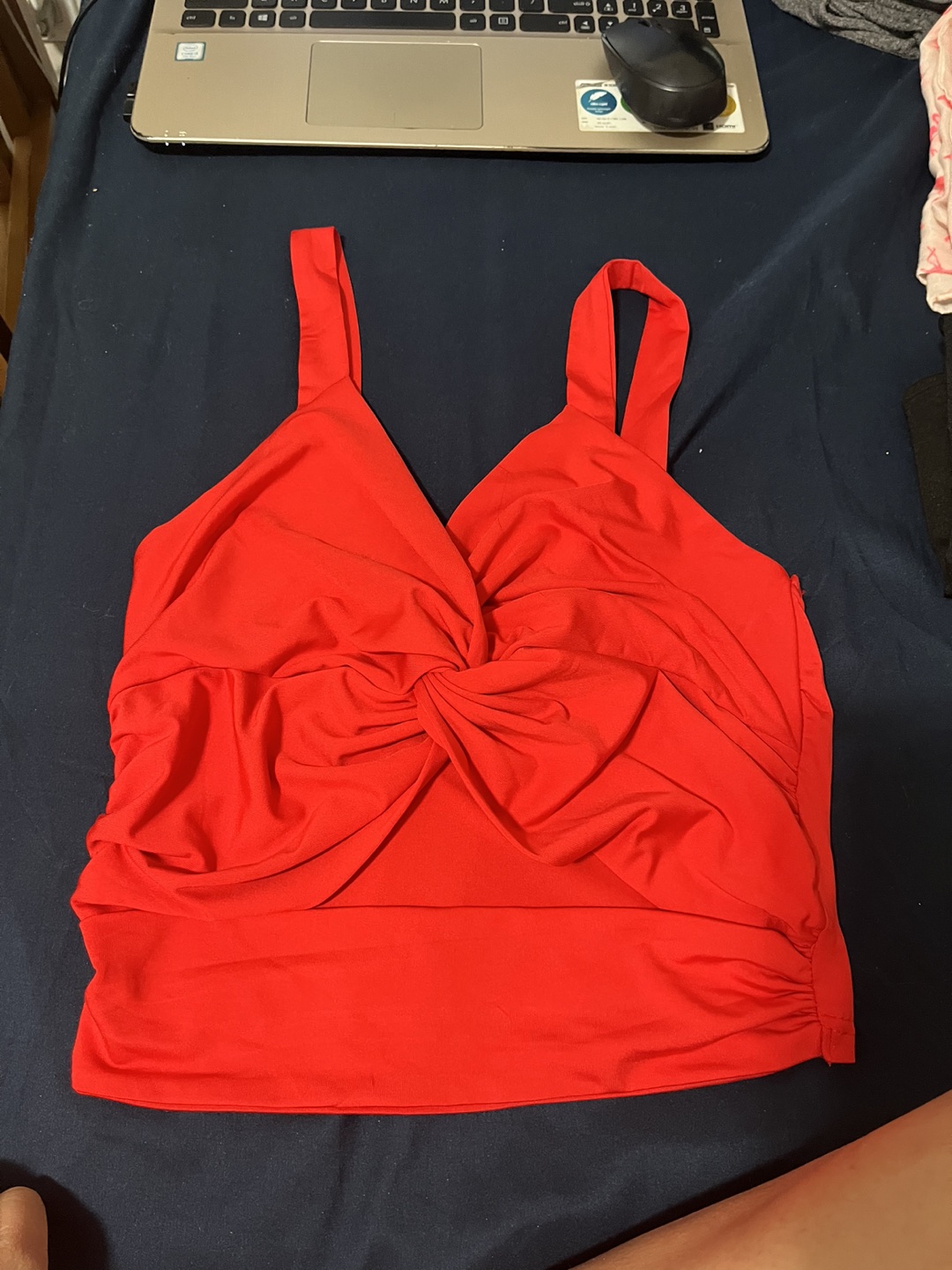 Bright red designer top
