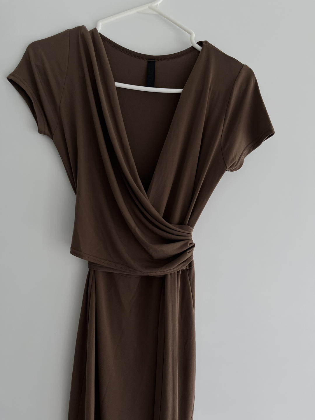 Belted wrap long dress (brown) - photo 3