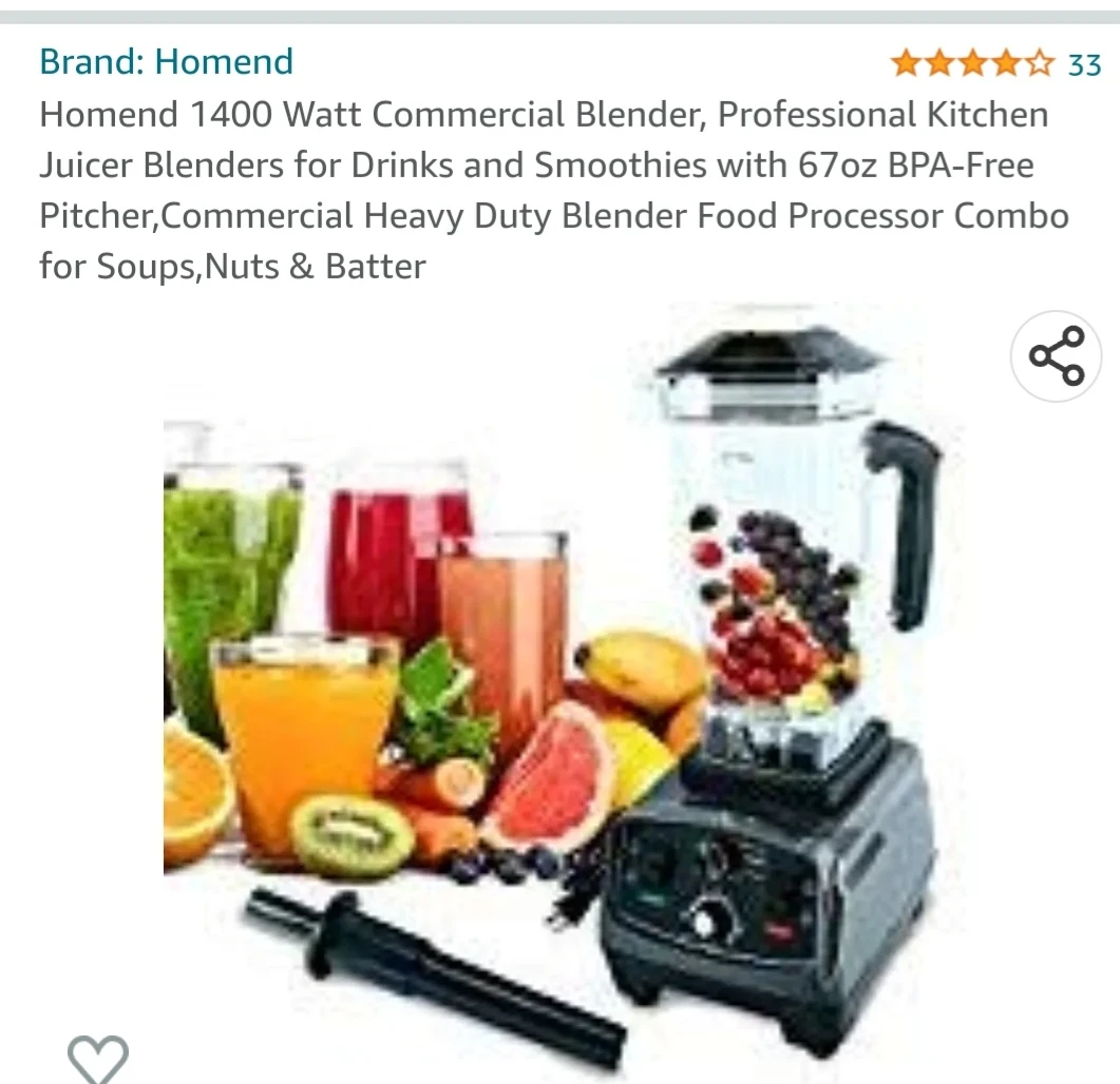 Homend 1400 Watt blender.  Great condition, used 3 times. image indicator(3)