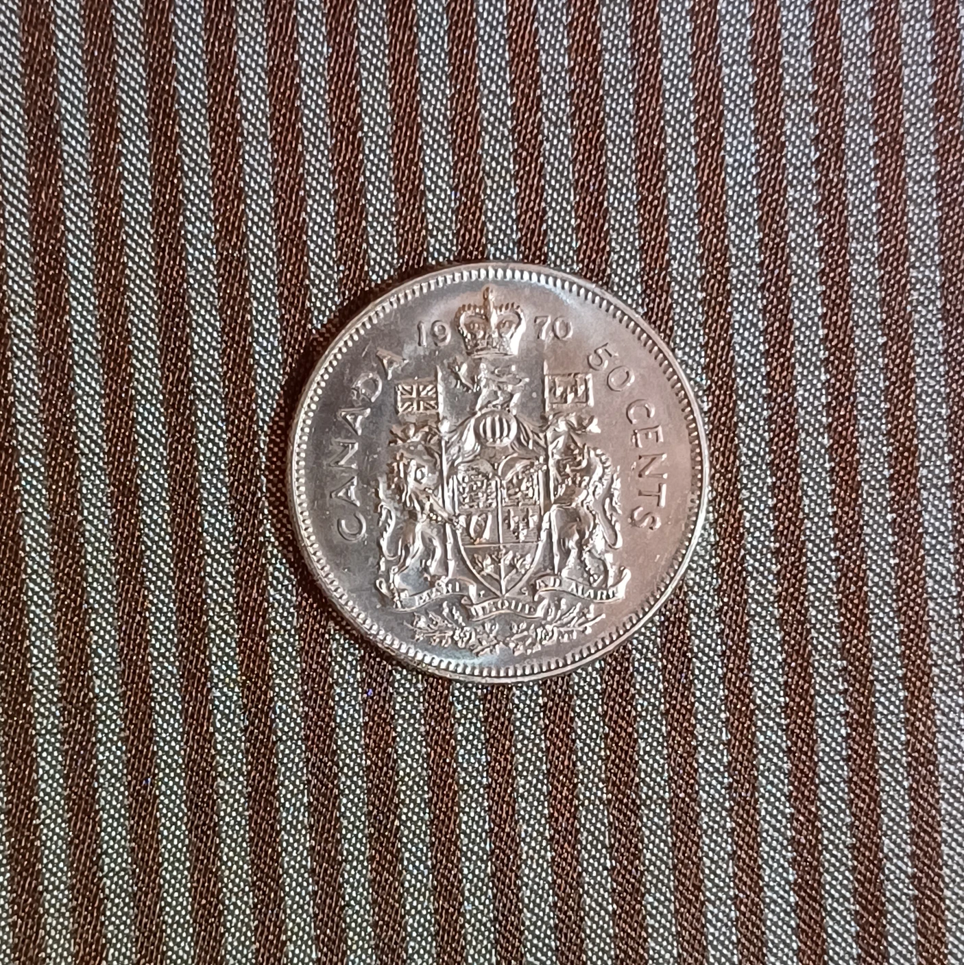 1970 canada 50 cents coin UNC MS 60 thumbnail