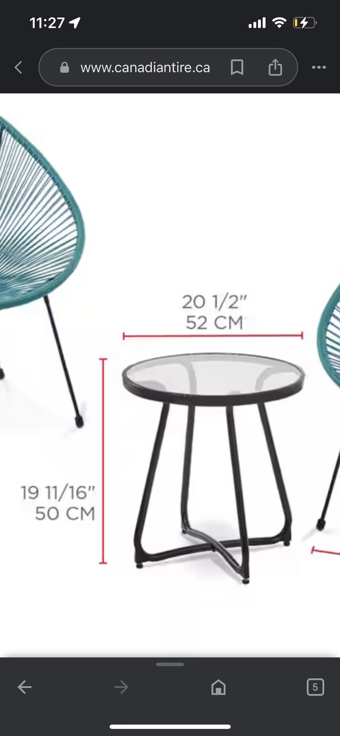 Side table . Indoor and outdoor. Glass and stainless. thumbnail