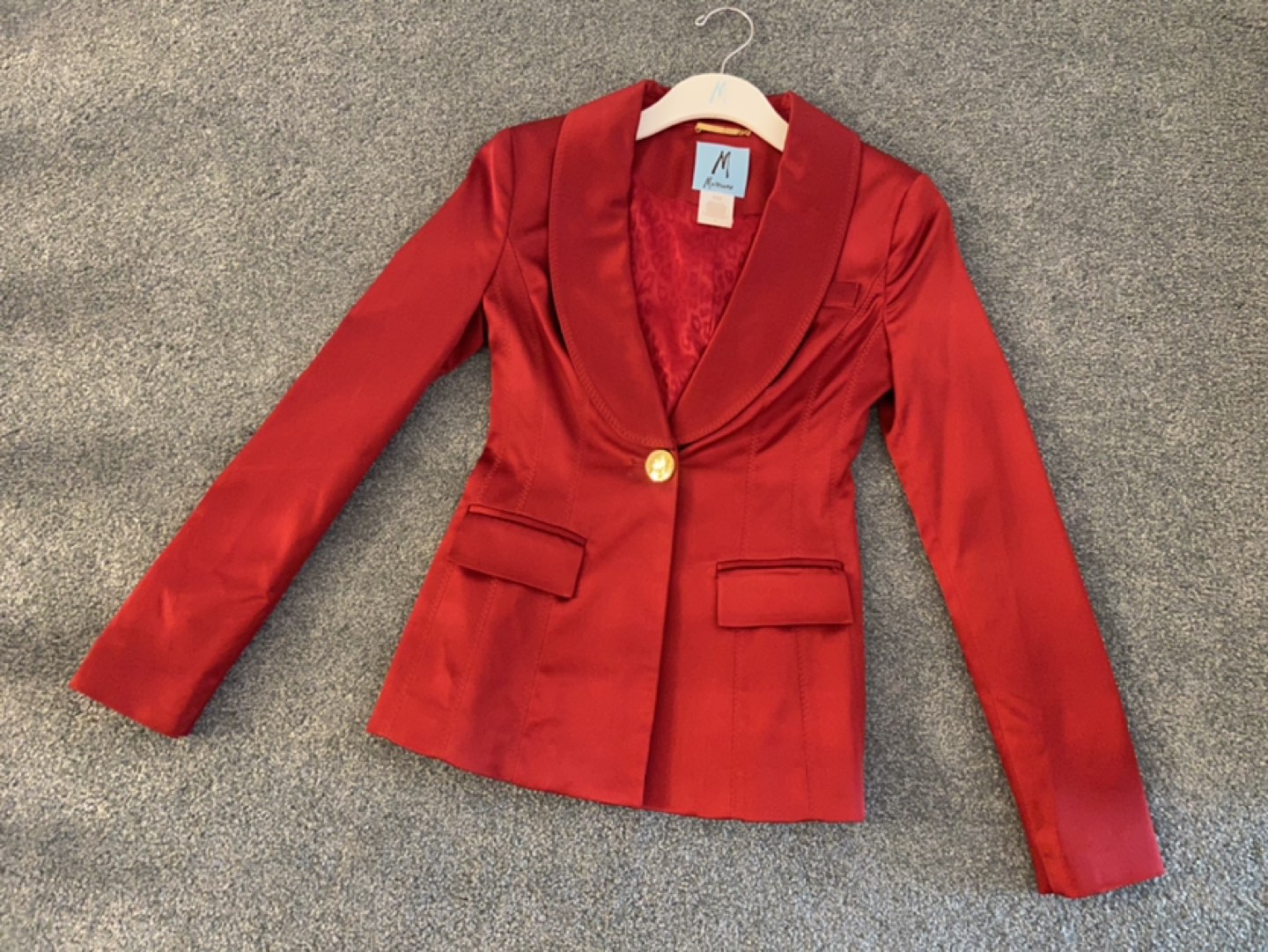 Marciano Red Satin Blazer thumbnail