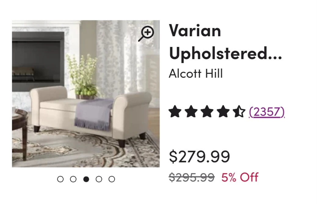 Upholstered Storage Ottoman thumbnail