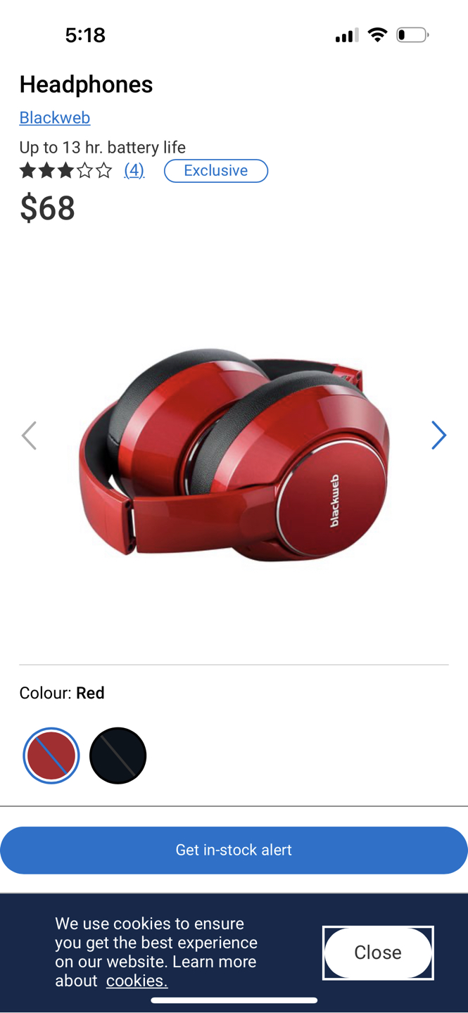 BlackWeb wireless headphones (Red) - photo 2