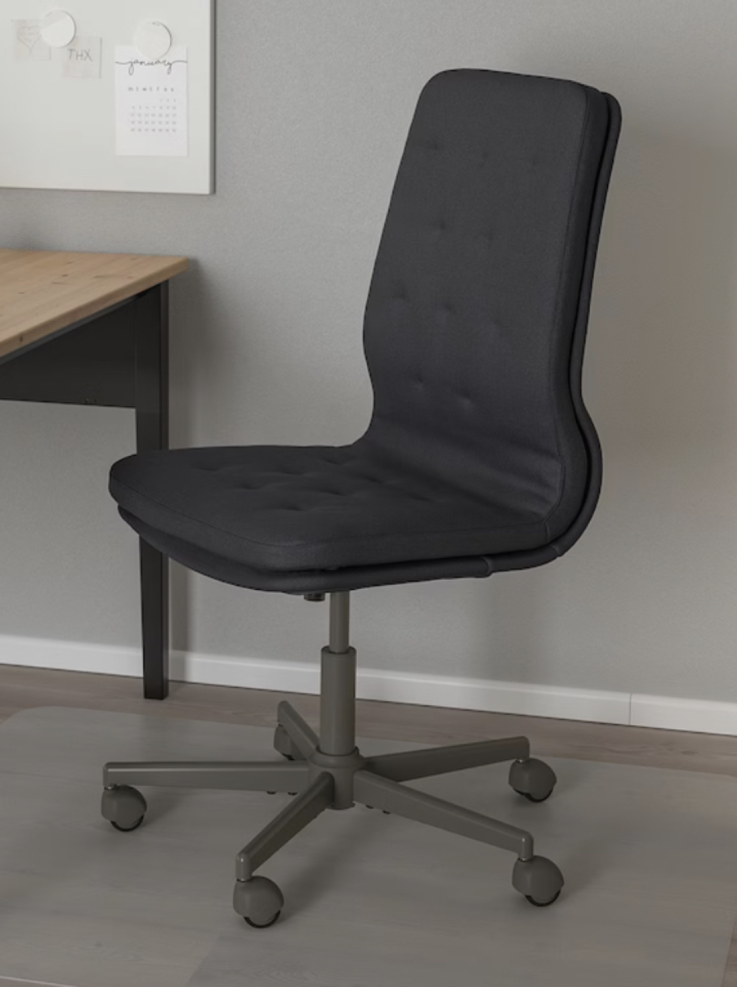 MULLFJÄLLET Conference chair with casters, wNaggen dark gray