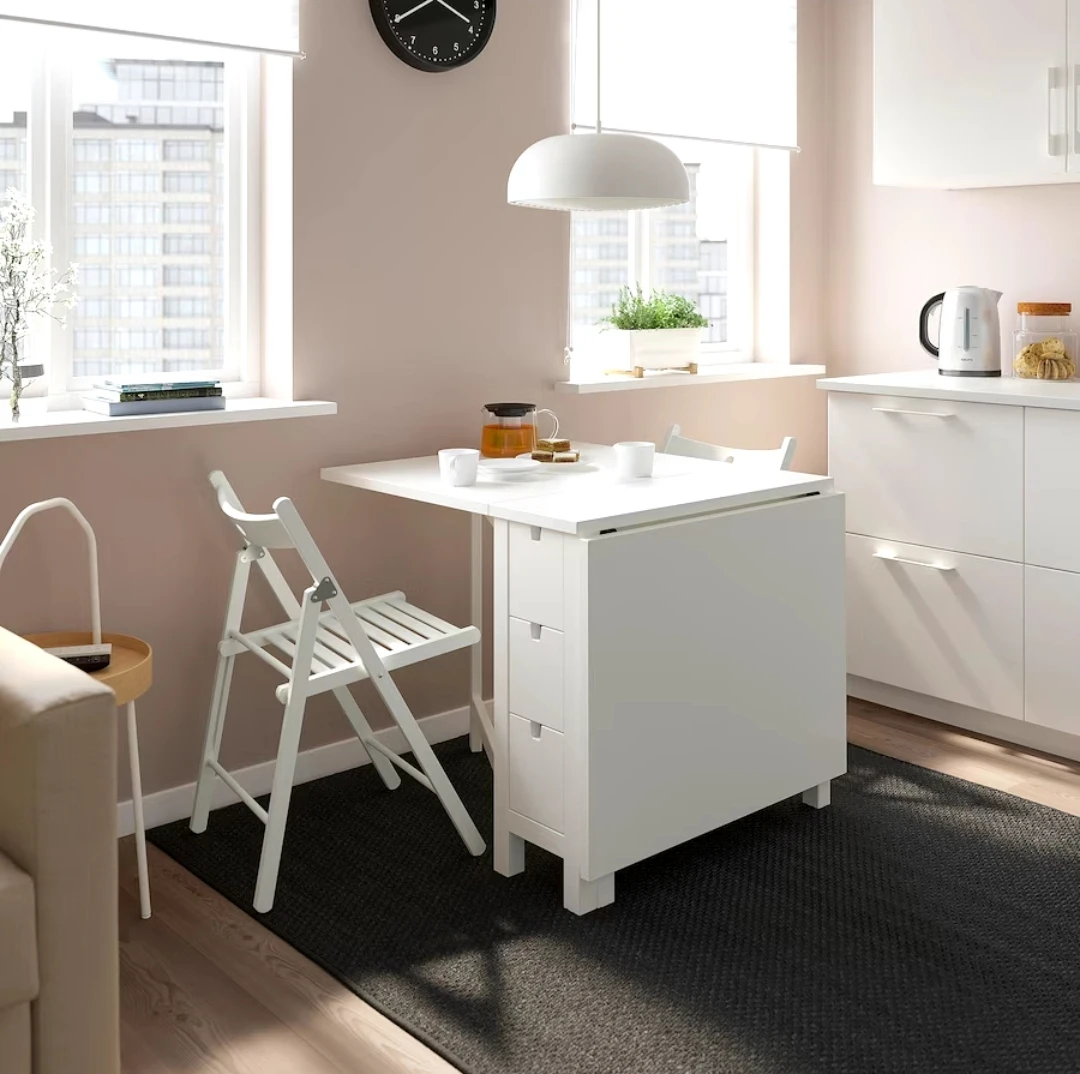 NORDEN / TERJE
Table and 3 folding chairs, white/white,