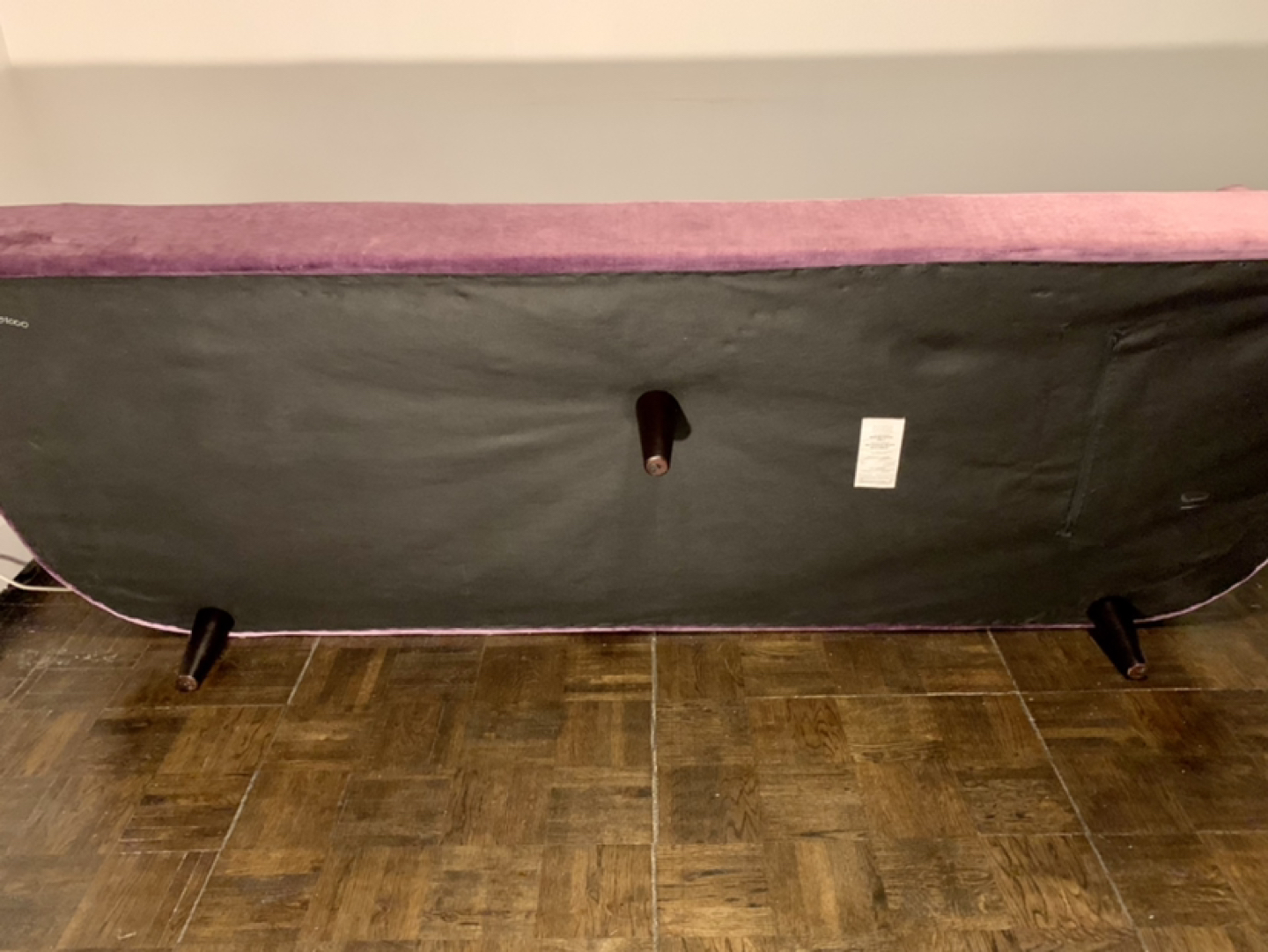 Purple Velvet Tufted Sofa - photo 5