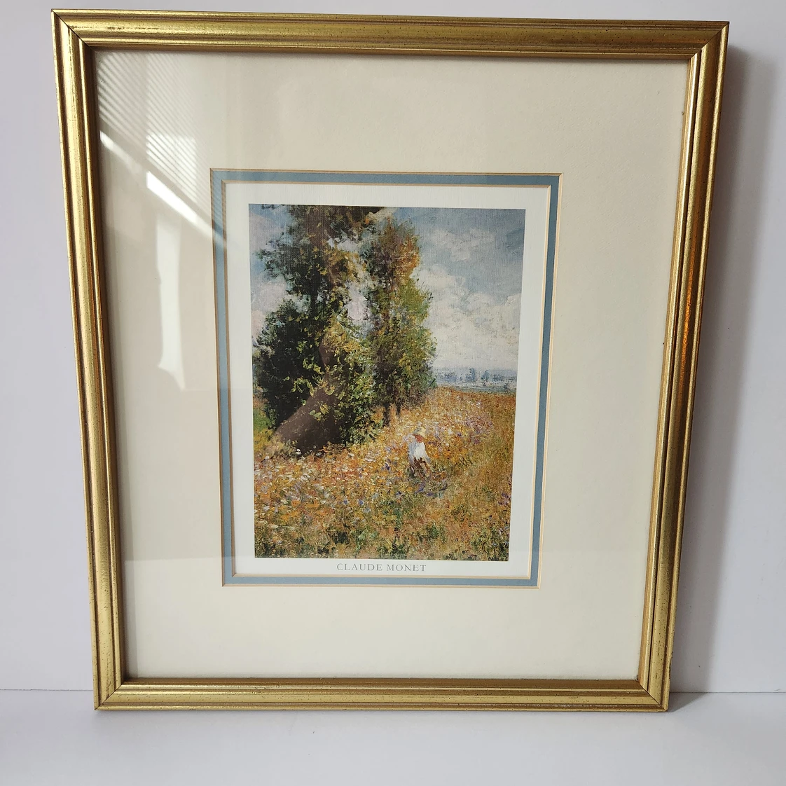 STUNNING CLAUDE MONET Paysage Pres De Giverny GOLD FRAME thumbnail