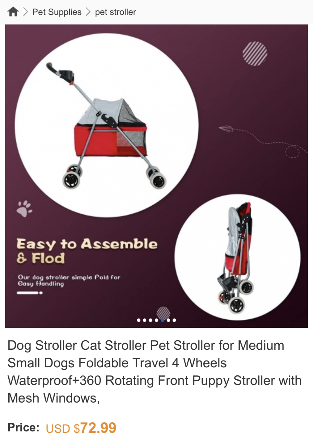 Brand NEW Pet Stroller (foldable) 🐶 - photo 2