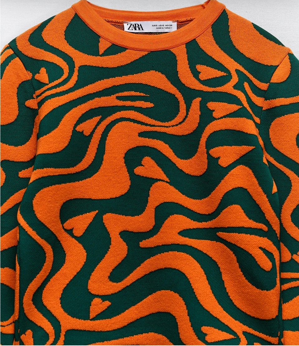 Zara JACQUARD KNIT TOP BRIGHT ORANGE . M size. - photo 4