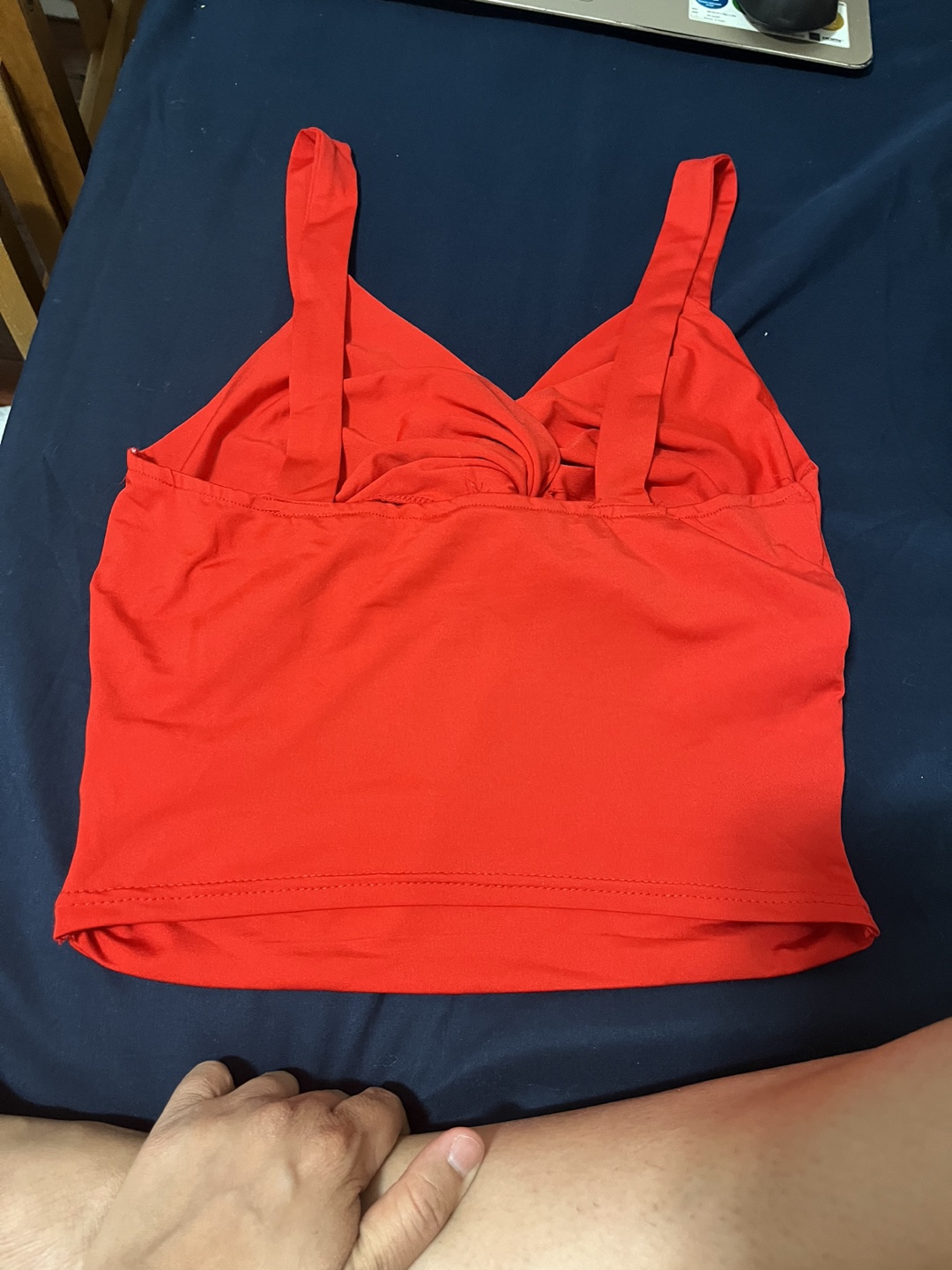Bright red designer top - photo 2