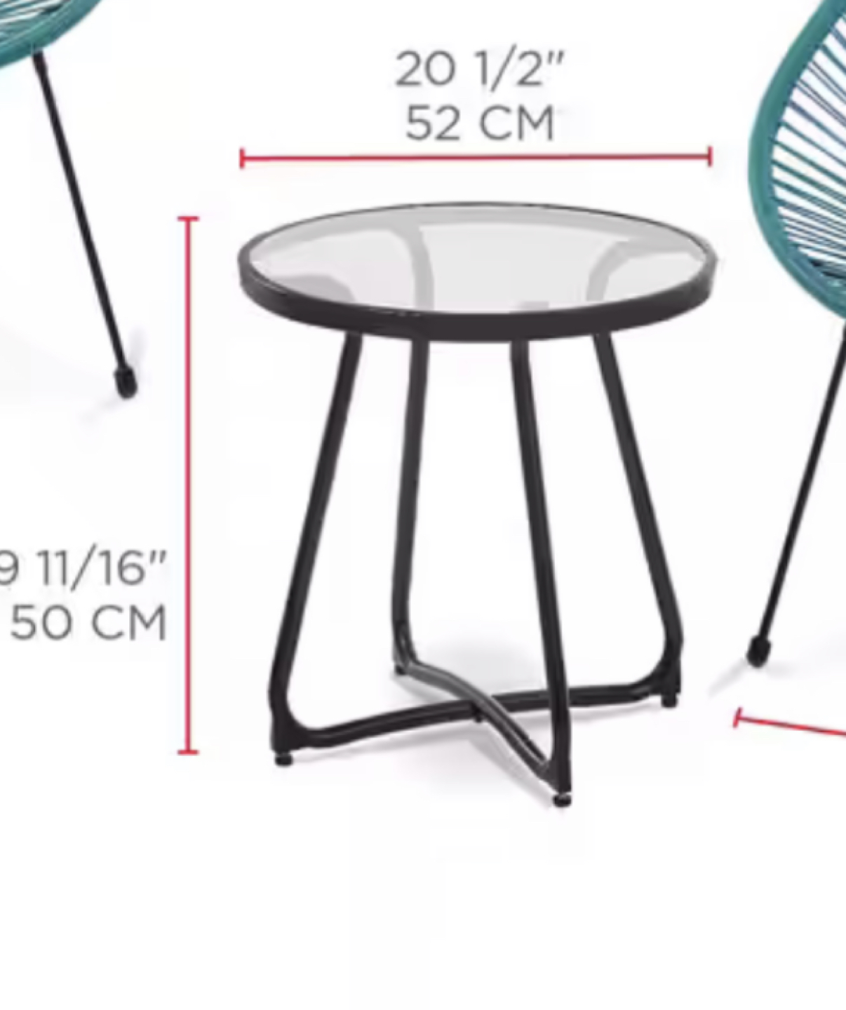 Side table . Indoor and outdoor. Glass and stainless. - photo 2