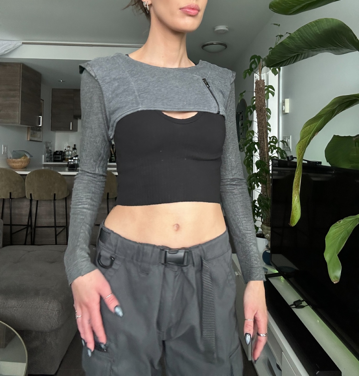 grey diesel bolero shrug - photo 3