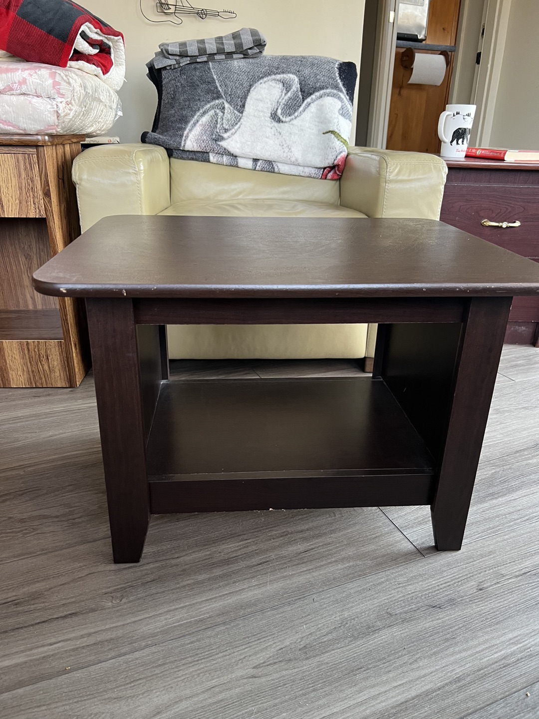 One. Beautiful end table with accessories on it thumbnail