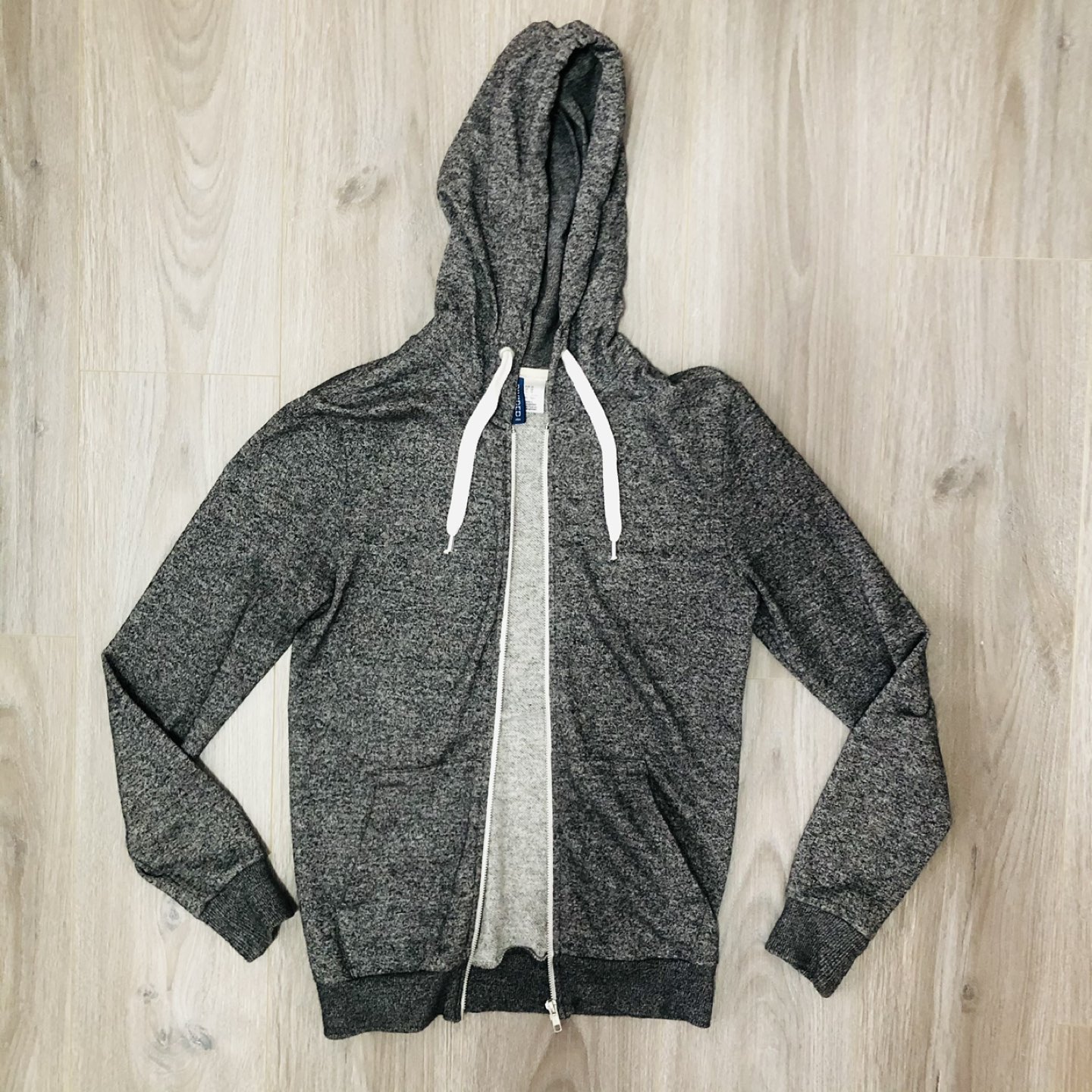 Zip Up Hoodie Jacket - Heather Grey - H&M 🏀 thumbnail