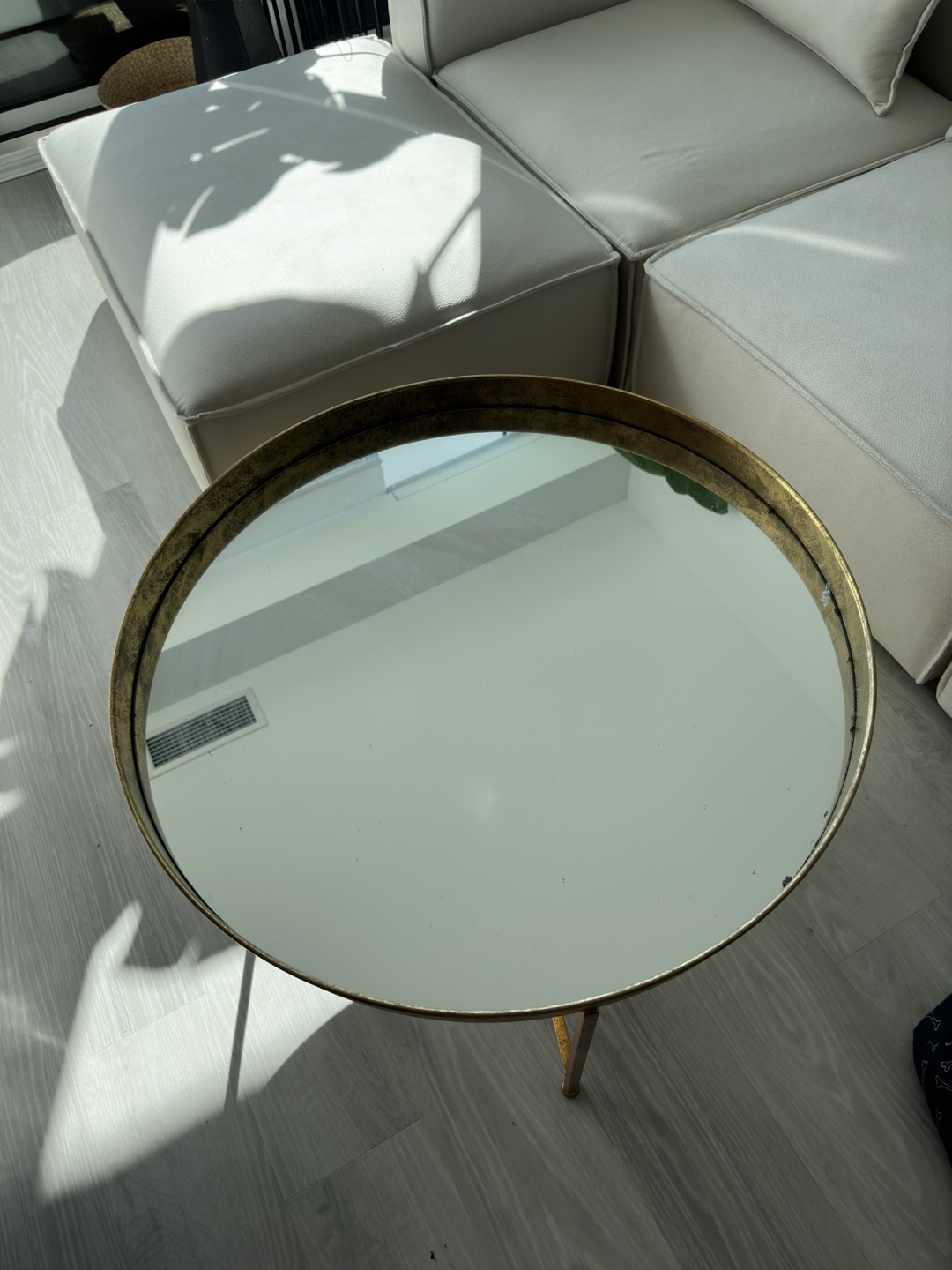Mirrored Lift Top Cross Legs Coffee Table w/ Removable Tray - photo 2