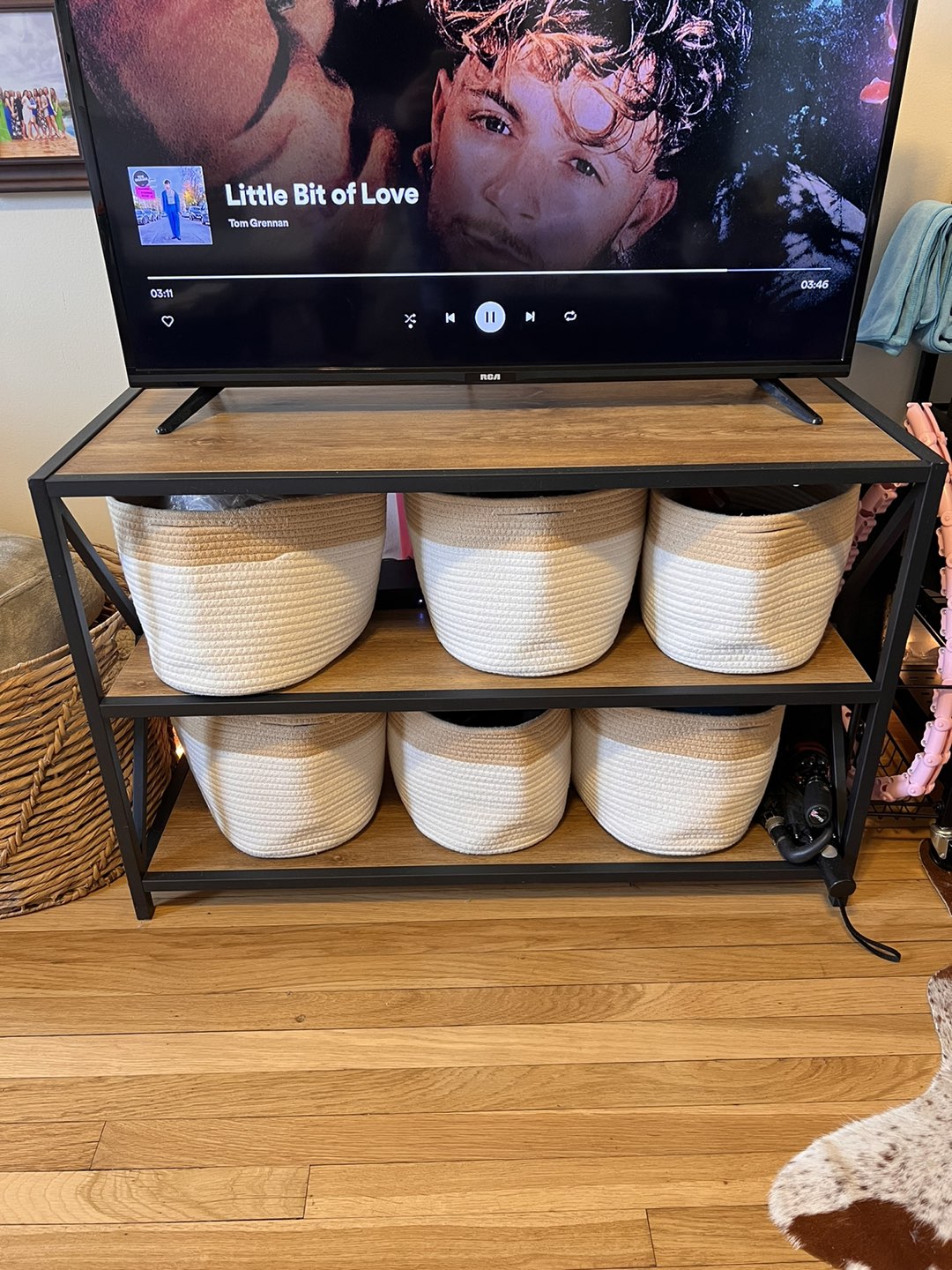 TV Stand Wood and Medal - photo 3
