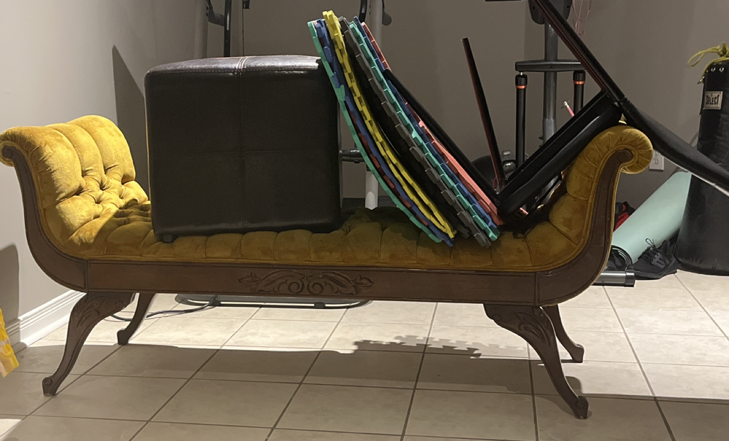 Pleather ottoman and chase lounge free