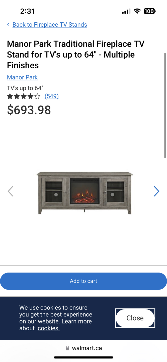 Manor Park Fireplace Media Console - photo 4