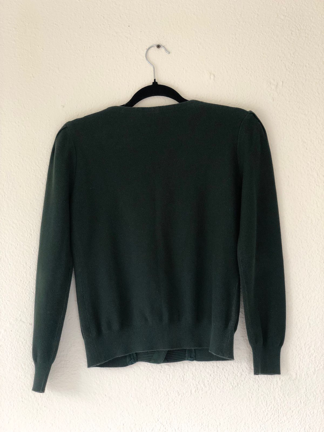 PRICH pride & rich green olive sweater, crochet, gold buttons, S - photo 2