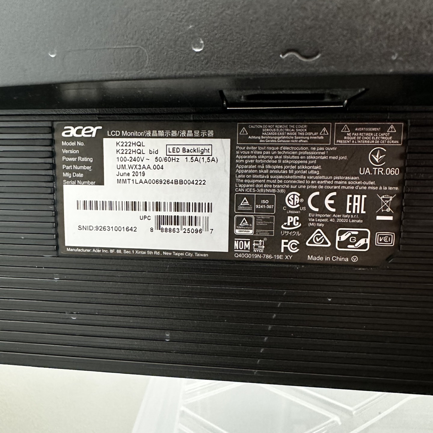 Acer 22 inch WFH Monitor - photo 2