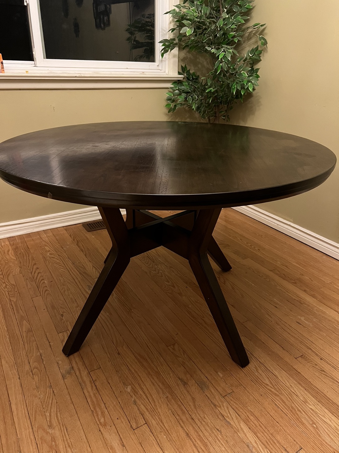 Brown Round Table for 4-6 chairs