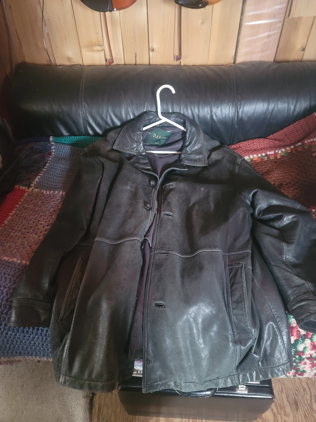 leather jacket, L maybe XL