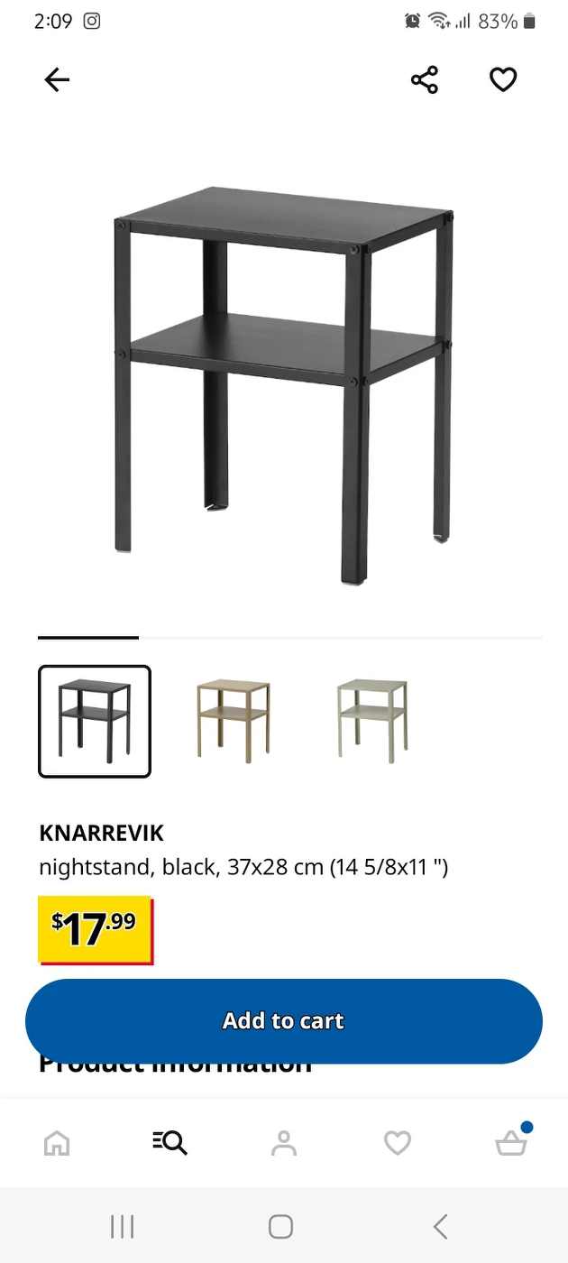 ikea black sidetable